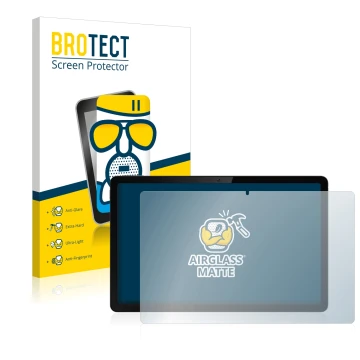 Parte frontale di una confezione del prodotto con il logo del marchio BROTECT. Accanto è raffigurato il dispositivo realme Pad