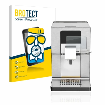 Parte frontale di una confezione del prodotto con il logo del marchio BROTECT. Accanto è raffigurato il dispositivo Krups Intu