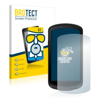 Parte frontale di una confezione del prodotto con il logo del marchio BROTECT. Accanto è raffigurato il dispositivo Garmin Edg