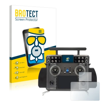 Parte frontale di una confezione del prodotto con il logo del marchio BROTECT. Accanto è raffigurato il dispositivo FrSky Tand