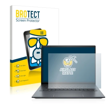 Parte frontale di una confezione del prodotto con il logo del marchio BROTECT. Accanto è raffigurato il dispositivo HP Elite D