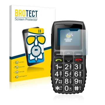 Parte frontale di una confezione del prodotto con il logo del marchio BROTECT. Accanto è raffigurato il dispositivo artfone C1