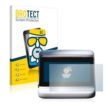 Parte frontale di una confezione del prodotto con il logo del marchio BROTECT. Accanto è raffigurato il dispositivo Tesla Mode