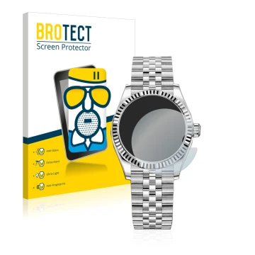 Parte frontale di una confezione del prodotto con il logo del marchio BROTECT. Accanto è raffigurato il dispositivo Rolex Date