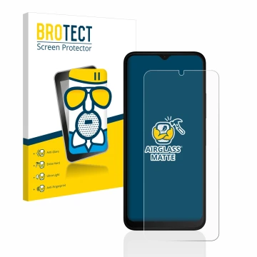 Parte frontale di una confezione del prodotto con il logo del marchio BROTECT. Accanto è raffigurato il dispositivo Nokia C32 