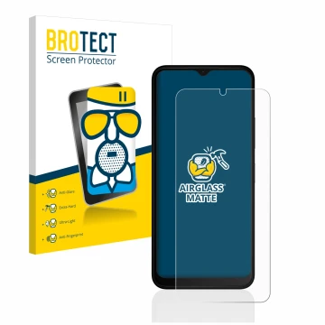 Parte frontale di una confezione del prodotto con il logo del marchio BROTECT. Accanto è raffigurato il dispositivo Nokia C22 