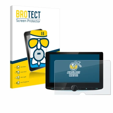 Parte frontale di una confezione del prodotto con il logo del marchio BROTECT. Accanto è raffigurato il dispositivo Kenwood DN