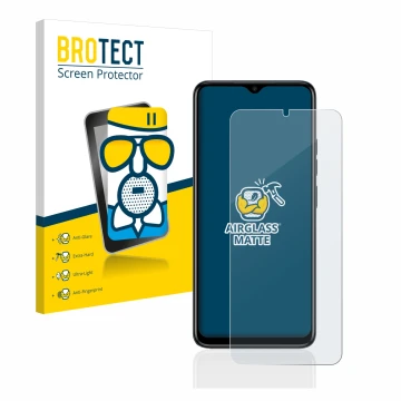 Parte frontale di una confezione del prodotto con il logo del marchio BROTECT. Accanto è raffigurato il dispositivo Tecno Spar