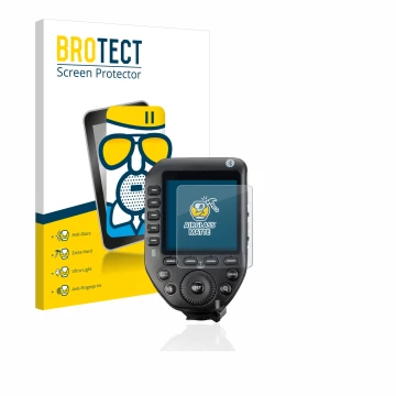 Parte frontale di una confezione del prodotto con il logo del marchio BROTECT. Accanto è raffigurato il dispositivo Godox XPro
