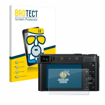 Parte frontale di una confezione del prodotto con il logo del marchio BROTECT. Accanto è raffigurato il dispositivo Panasonic 