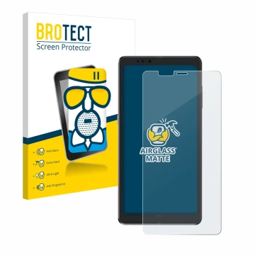 Parte frontale di una confezione del prodotto con il logo del marchio BROTECT. Accanto è raffigurato il dispositivo Hisense A9