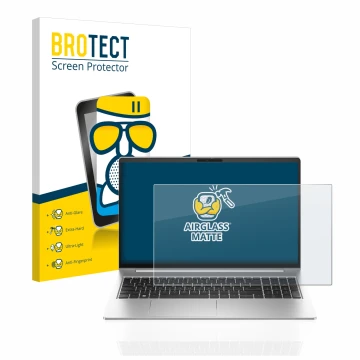 Parte frontale di una confezione del prodotto con il logo del marchio BROTECT. Accanto è raffigurato il dispositivo HP ProBook