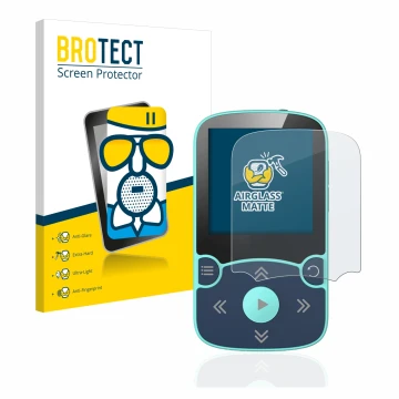 Parte frontale di una confezione del prodotto con il logo del marchio BROTECT. Accanto è raffigurato il dispositivo AGPtek A65