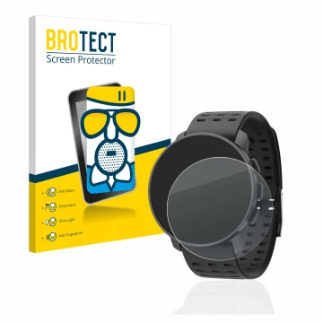 Parte frontale di una confezione del prodotto con il logo del marchio BROTECT. Accanto è raffigurato il dispositivo Suunto 9 P