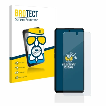 Parte frontale di una confezione del prodotto con il logo del marchio BROTECT. Accanto è raffigurato il dispositivo Oppo A98 5