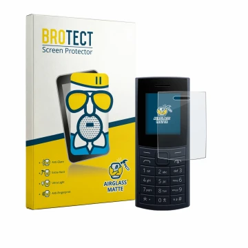 Parte frontale di una confezione del prodotto con il logo del marchio BROTECT. Accanto è raffigurato il dispositivo Nokia 110 