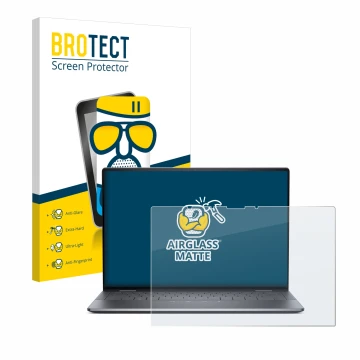 Parte frontale di una confezione del prodotto con il logo del marchio BROTECT. Accanto è raffigurato il dispositivo Dell Latit