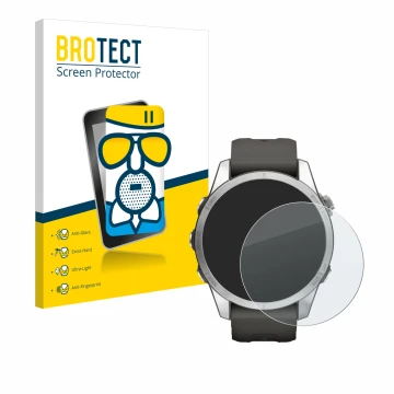 Parte frontale di una confezione del prodotto con il logo del marchio BROTECT. Accanto è raffigurato il dispositivo Garmin Fen