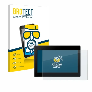 Parte frontale di una confezione del prodotto con il logo del marchio BROTECT. Accanto è raffigurato il dispositivo Garmin Dri