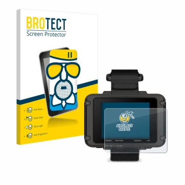 Parte frontale di una confezione del prodotto con il logo del marchio BROTECT. Accanto è raffigurato il dispositivo Garmin For