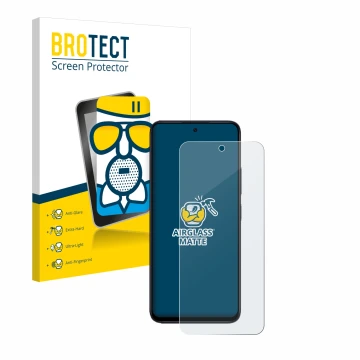 Parte frontale di una confezione del prodotto con il logo del marchio BROTECT. Accanto è raffigurato il dispositivo Xiaomi Red