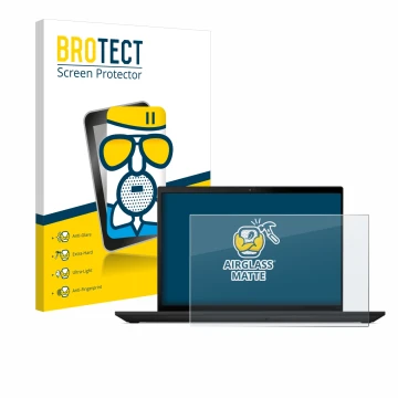 Parte frontale di una confezione del prodotto con il logo del marchio BROTECT. Accanto è raffigurato il dispositivo Lenovo Thi