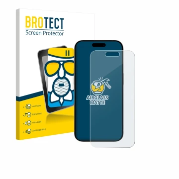 Parte frontale di una confezione del prodotto con il logo del marchio BROTECT. Accanto è raffigurato il dispositivo Apple iPho