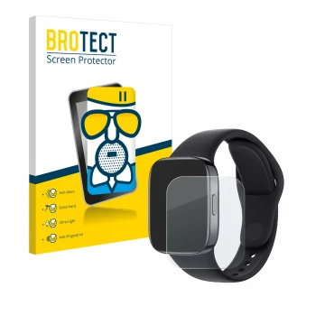 Parte frontale di una confezione del prodotto con il logo del marchio BROTECT. Accanto è raffigurato il dispositivo Xiaomi Red