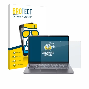 Parte frontale di una confezione del prodotto con il logo del marchio BROTECT. Accanto è raffigurato il dispositivo Acer Chrom