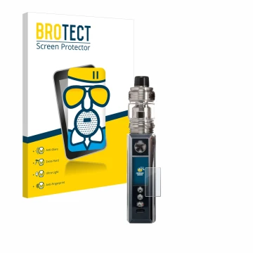 Parte frontale di una confezione del prodotto con il logo del marchio BROTECT. Accanto è raffigurato il dispositivo Voopoo Dra