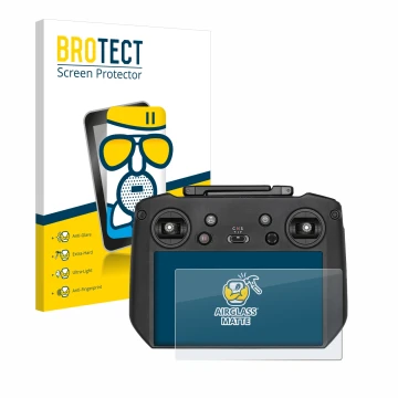 Parte frontale di una confezione del prodotto con il logo del marchio BROTECT. Accanto è raffigurato il dispositivo DJI Mavic 