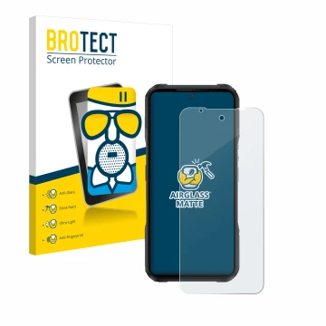 Parte frontale di una confezione del prodotto con il logo del marchio BROTECT. Accanto è raffigurato il dispositivo Doogee V20