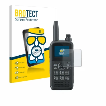 Parte frontale di una confezione del prodotto con il logo del marchio BROTECT. Accanto è raffigurato il dispositivo Kenwood TH