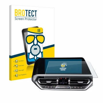 Parte frontale di una confezione del prodotto con il logo del marchio BROTECT. Accanto è raffigurato il dispositivo BMW 3 G20 