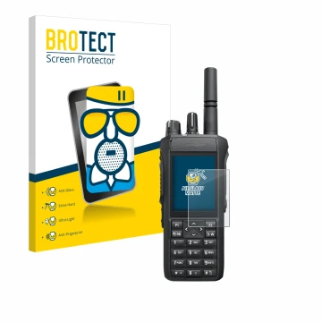 Parte frontale di una confezione del prodotto con il logo del marchio BROTECT. Accanto è raffigurato il dispositivo Motorola M