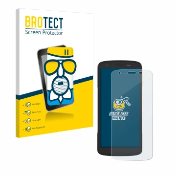 Parte frontale di una confezione del prodotto con il logo del marchio BROTECT. Accanto è raffigurato il dispositivo Zebra TC22