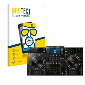 Parte frontale di una confezione del prodotto con il logo del marchio BROTECT. Accanto è raffigurato il dispositivo Pioneer XD