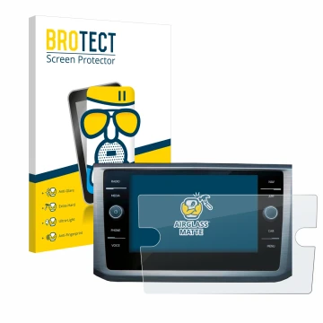 Parte frontale di una confezione del prodotto con il logo del marchio BROTECT. Accanto è raffigurato il dispositivo Volkswagen