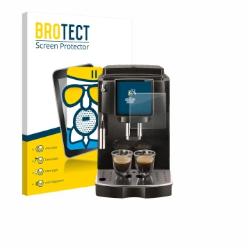 Parte frontale di una confezione del prodotto con il logo del marchio BROTECT. Accanto è raffigurato il dispositivo DeLonghi M