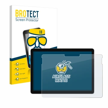 Parte frontale di una confezione del prodotto con il logo del marchio BROTECT. Accanto è raffigurato il dispositivo Microsoft 