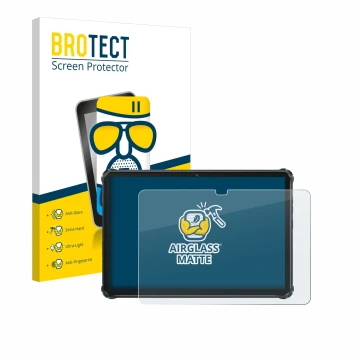 Parte frontale di una confezione del prodotto con il logo del marchio BROTECT. Accanto è raffigurato il dispositivo Oukitel RT