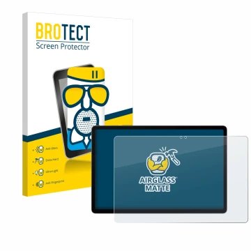 Parte frontale di una confezione del prodotto con il logo del marchio BROTECT. Accanto è raffigurato il dispositivo Samsung Ga