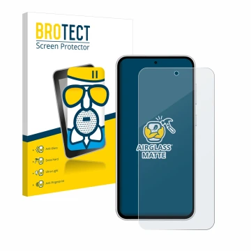 Parte frontale di una confezione del prodotto con il logo del marchio BROTECT. Accanto è raffigurato il dispositivo Samsung Ga
