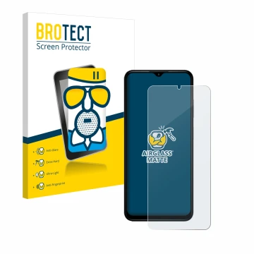 Parte frontale di una confezione del prodotto con il logo del marchio BROTECT. Accanto è raffigurato il dispositivo Nokia G42 