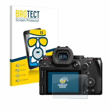 Parte frontale di una confezione del prodotto con il logo del marchio BROTECT. Accanto è raffigurato il dispositivo Panasonic 