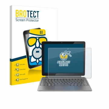 Parte frontale di una confezione del prodotto con il logo del marchio BROTECT. Accanto è raffigurato il dispositivo Alldocube 