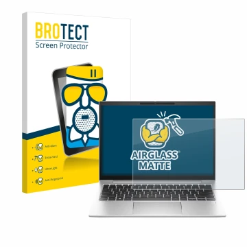 Parte frontale di una confezione del prodotto con il logo del marchio BROTECT. Accanto è raffigurato il dispositivo HP EliteBo