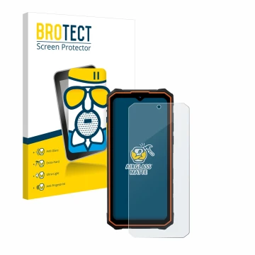 Parte frontale di una confezione del prodotto con il logo del marchio BROTECT. Accanto è raffigurato il dispositivo Hotwav Cyb