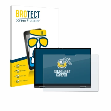 Parte frontale di una confezione del prodotto con il logo del marchio BROTECT. Accanto è raffigurato il dispositivo Dell Inspi