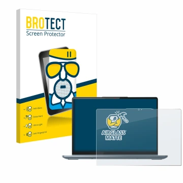 Parte frontale di una confezione del prodotto con il logo del marchio BROTECT. Accanto è raffigurato il dispositivo Lenovo Ide